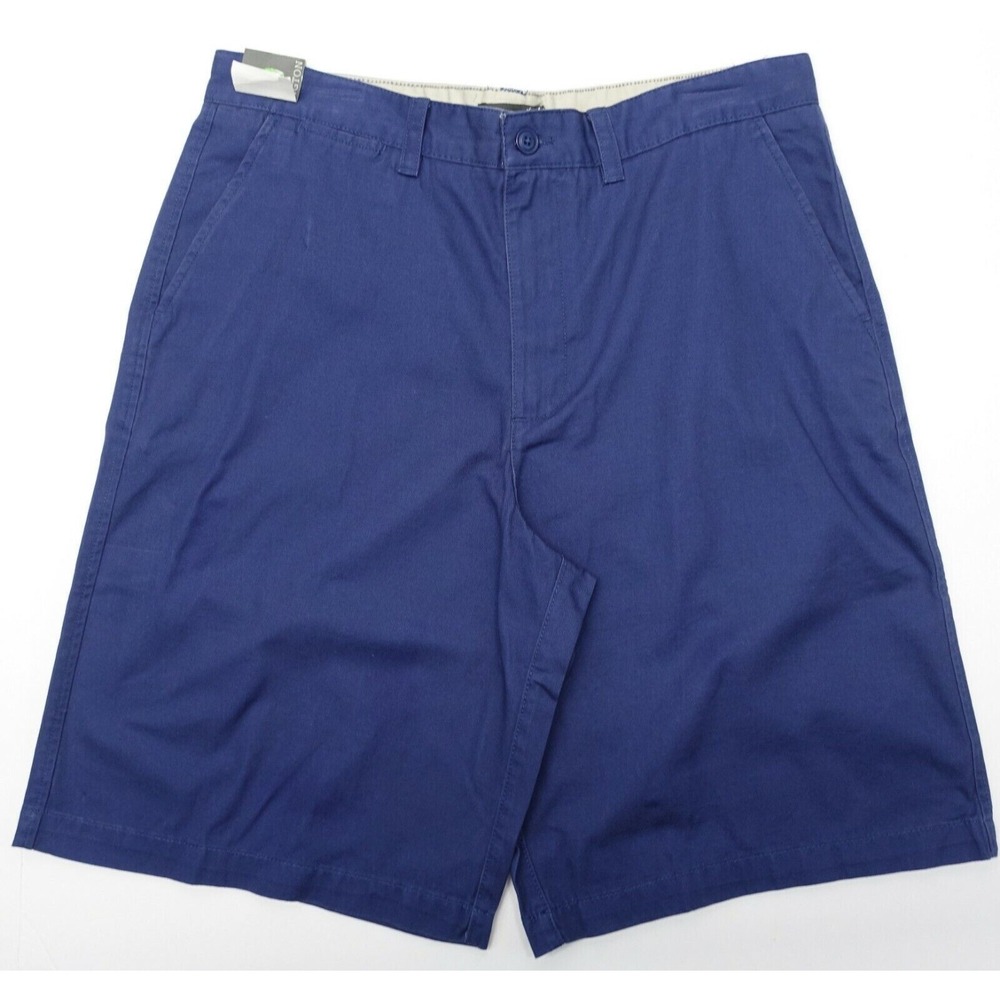 Covington Casual Shorts Men 38 Harbor Twill Cotton Slash Pockets Flat Front Blue